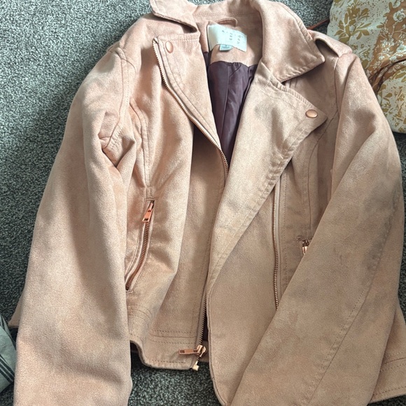 Women's light pink Suede Jacket Size Small worn once in excellent condition - Picture 1 of 2